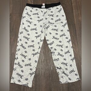 Juicy Couture Gray Logo Crown Print Sleep Pants Size XL